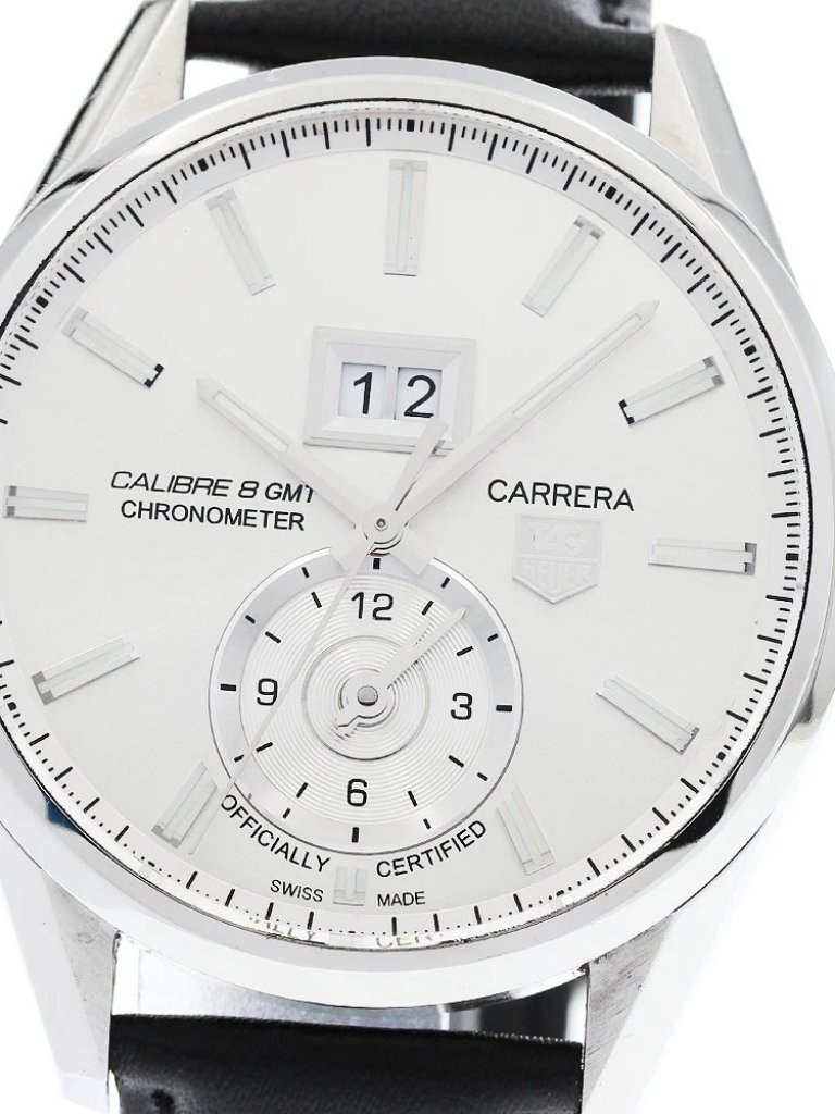 Tag Heuer Carrera War5011 Grand Date Gmt Silver Dial Automatic Mens 954812